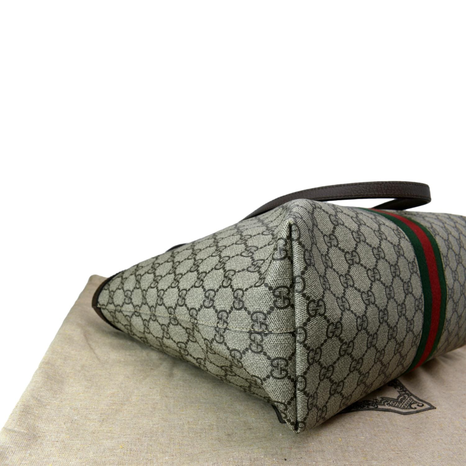 Ophidia Medium Canvas Duffel Bag in Grey - Gucci