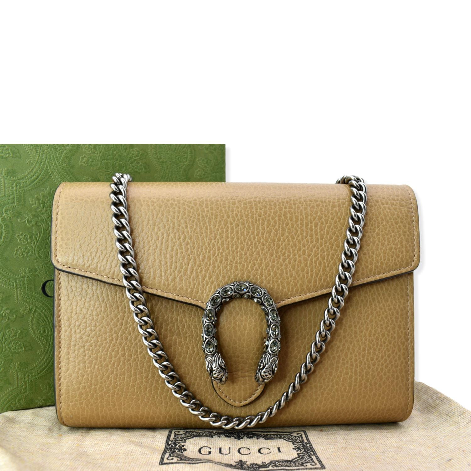 Dionysus chain wallet leather mini bag Gucci Brown in Leather - 31840114