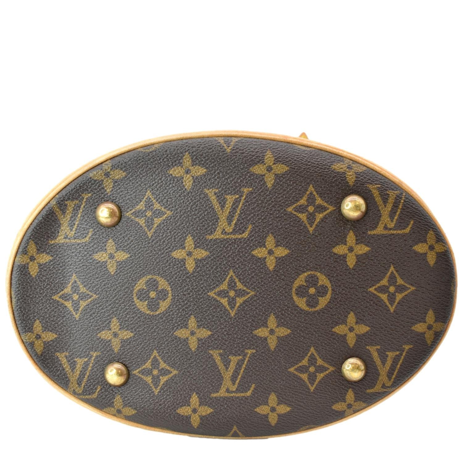 Louis Vuitton Petit Bucket Bag Raffia and Leather Brown 17517737