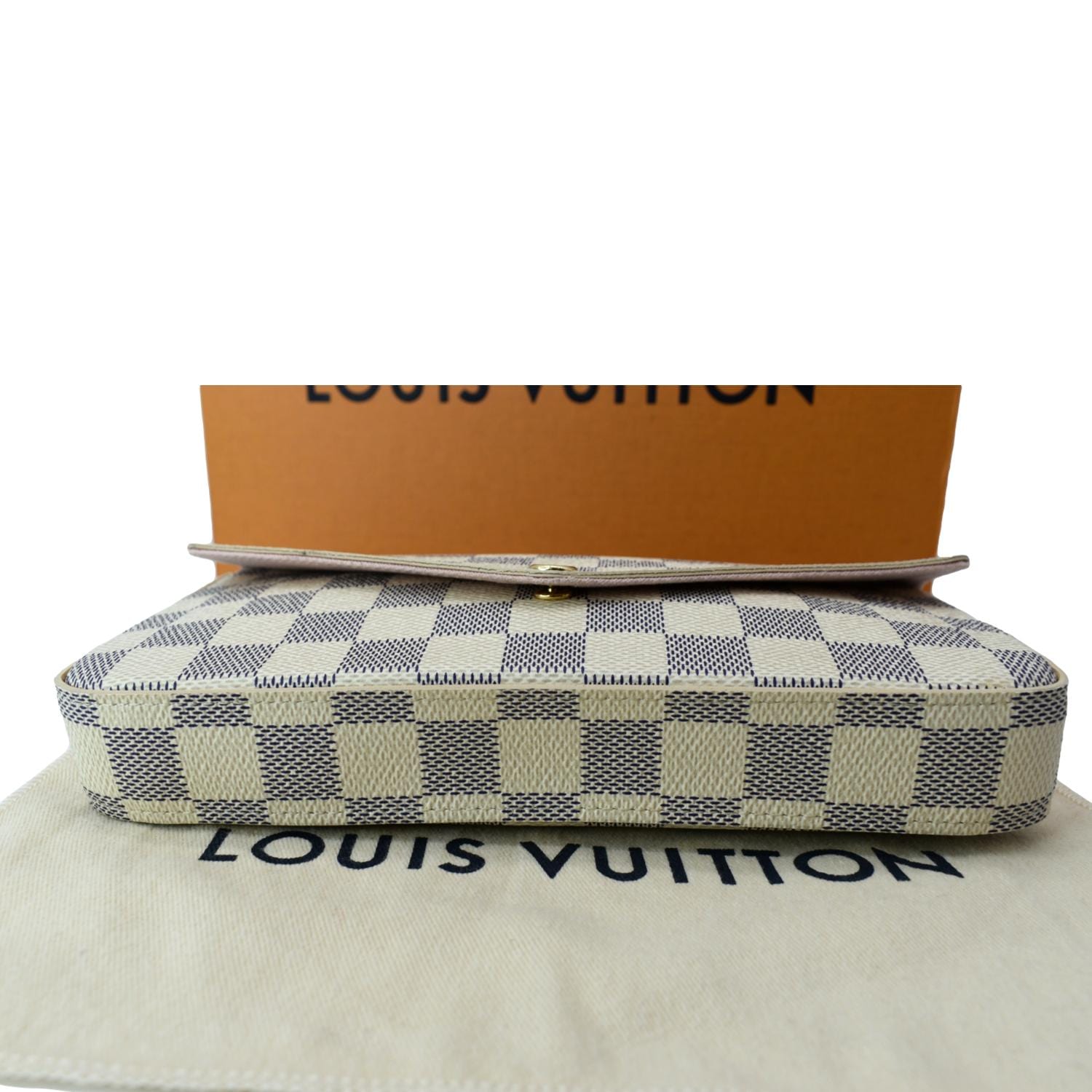 LOUIS VUITTON Felicie Pochette Damier Azur Canvas Shoulder Handbag N63106