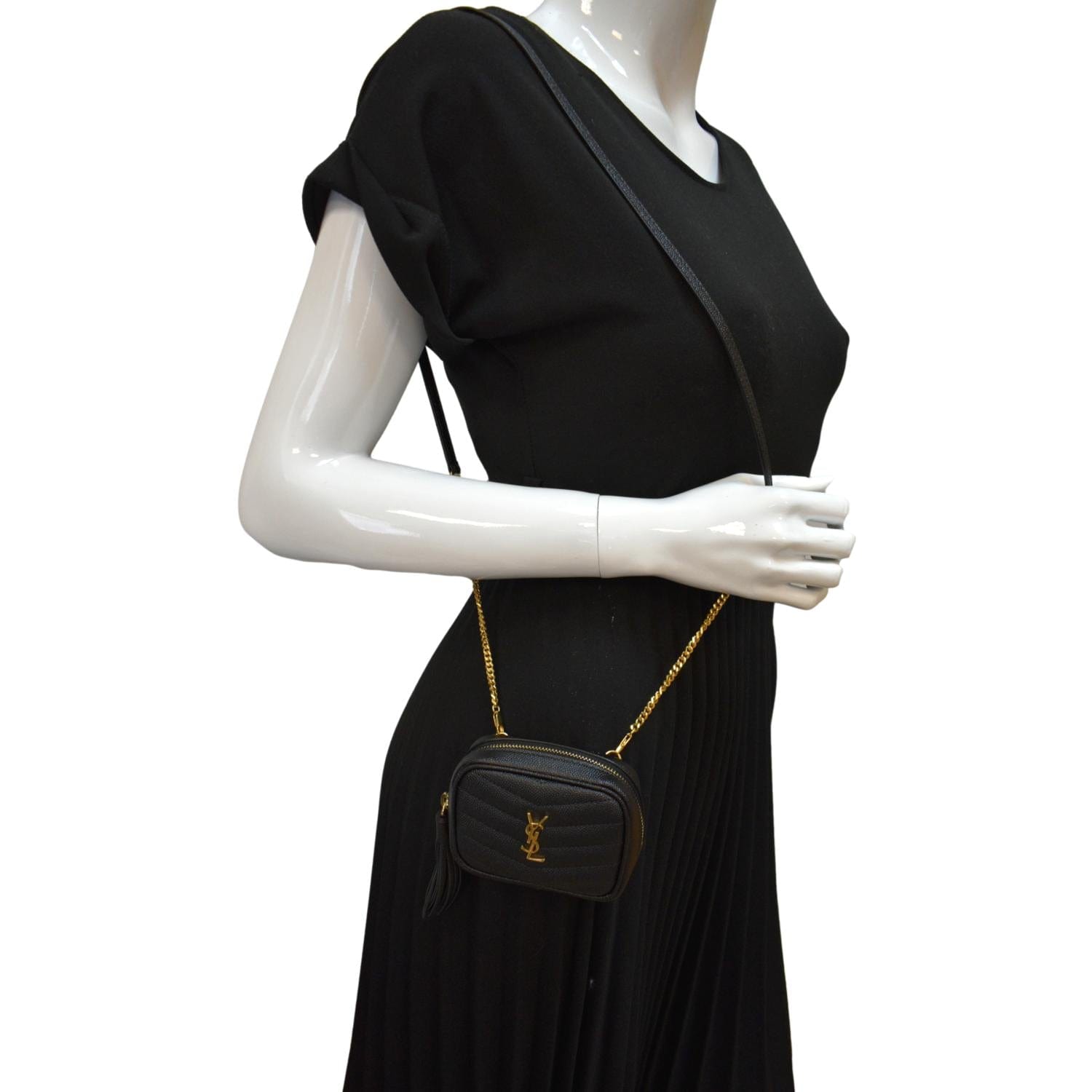 Yves Saint Laurent YSL Black Patent Leather Crossbody Bag ref