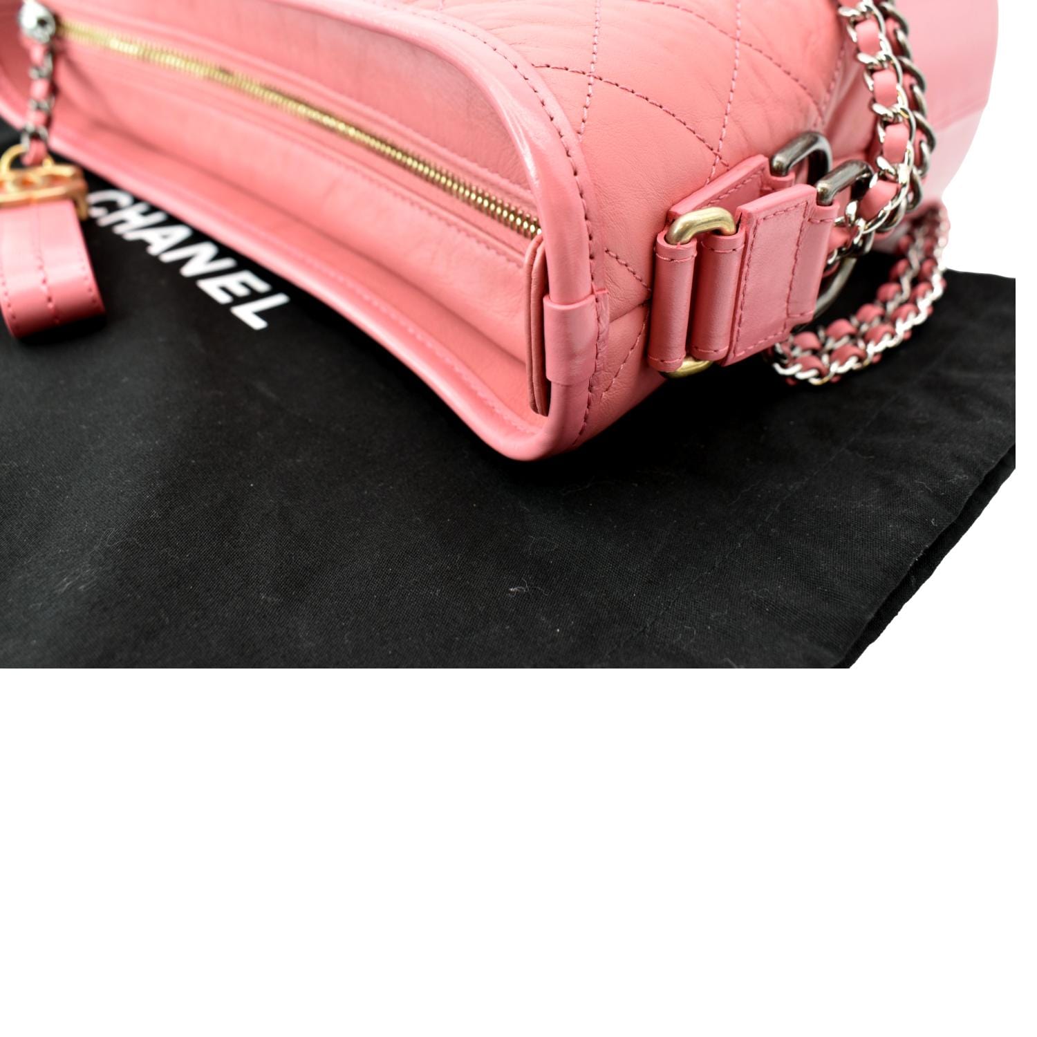 1000% AUTH! RARE🤎💗 CHANEL Gabrielle Small Nude Pink Chevron Hobo Shoulder  Bag