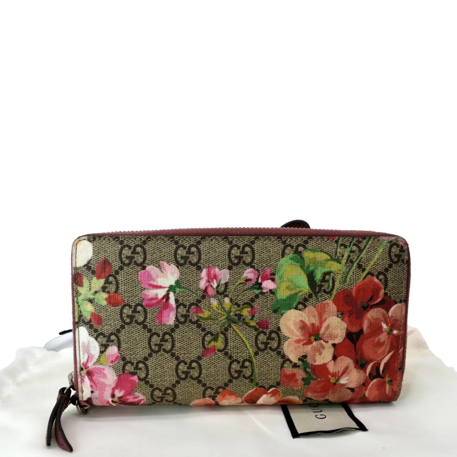 Gucci Beige/Pink GG Coated Canvas Supreme Blooms Key Pouch