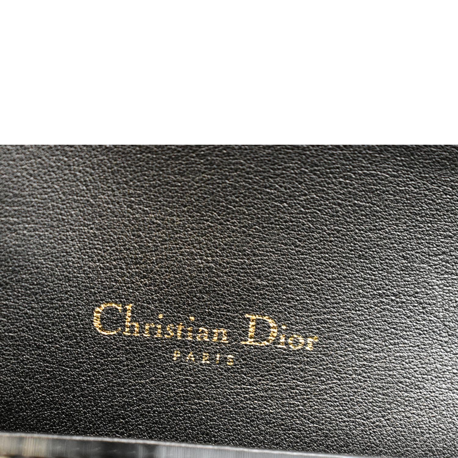 Christian Dior Lady dior Chain Pouch Shoulder Bag Leather Black