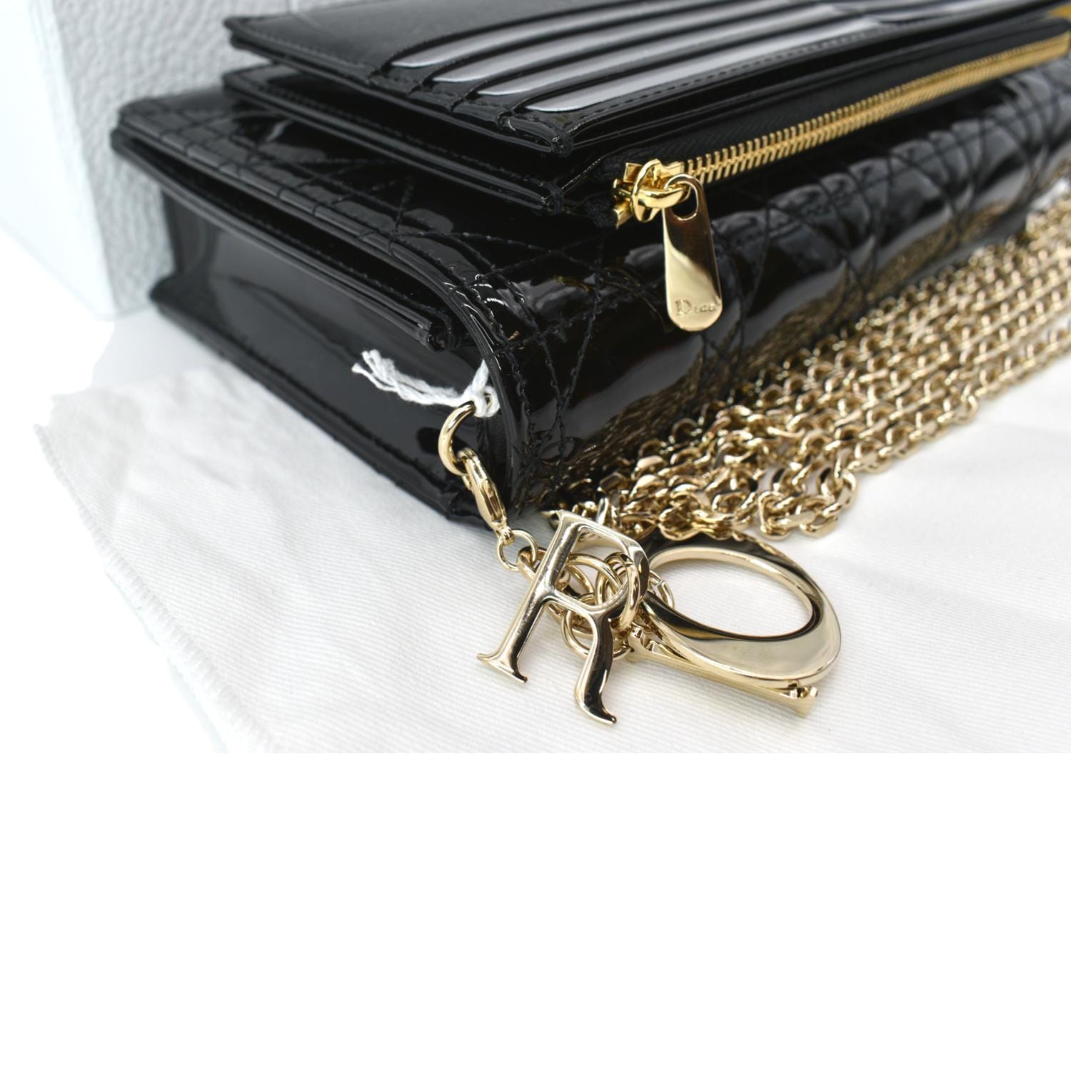 Christian Dior Leather Paradise Clutch Bag Pouch Black Women S1260