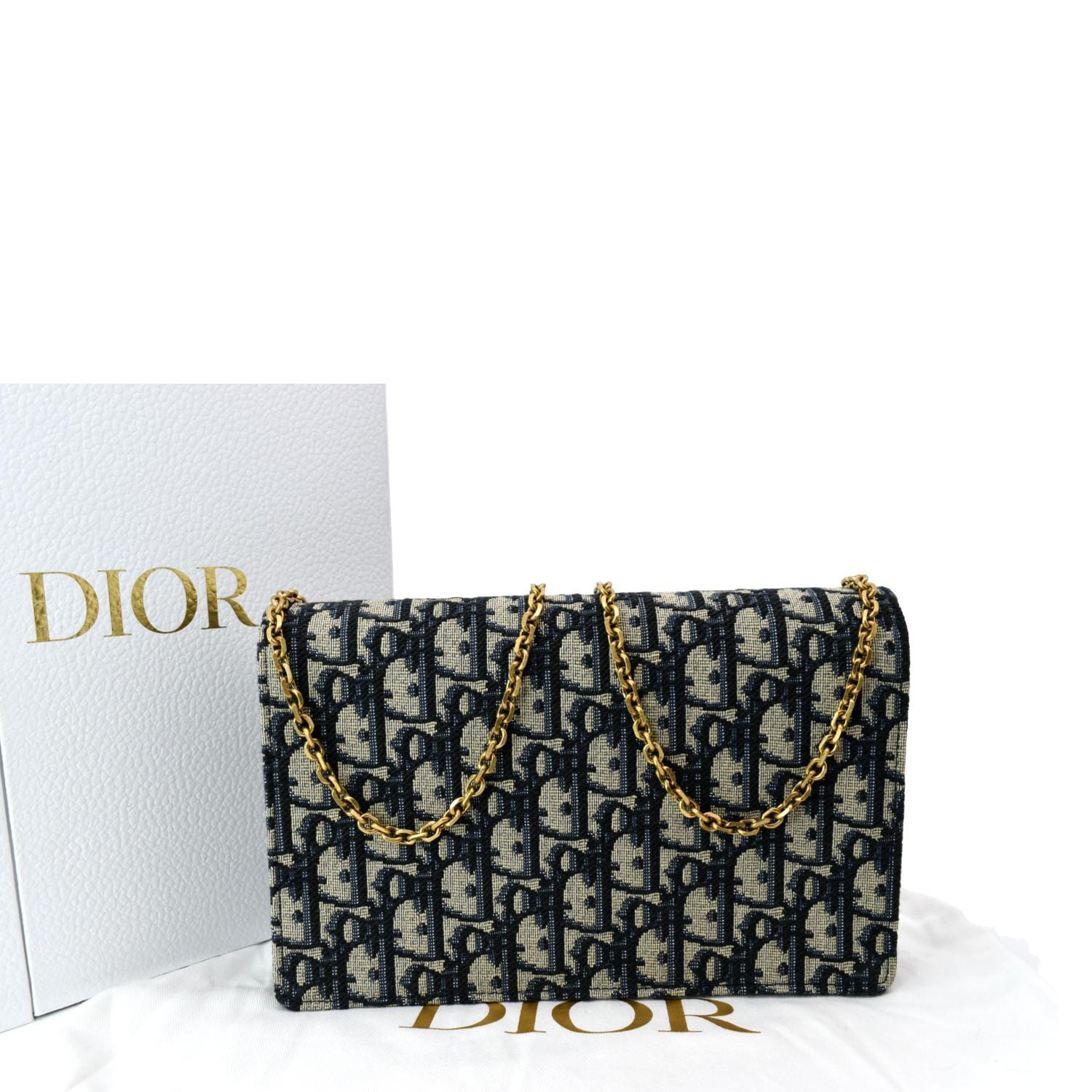 Dior Canvas Logo Double Saddle Shoulder Bag (SHF-21032) – LuxeDH