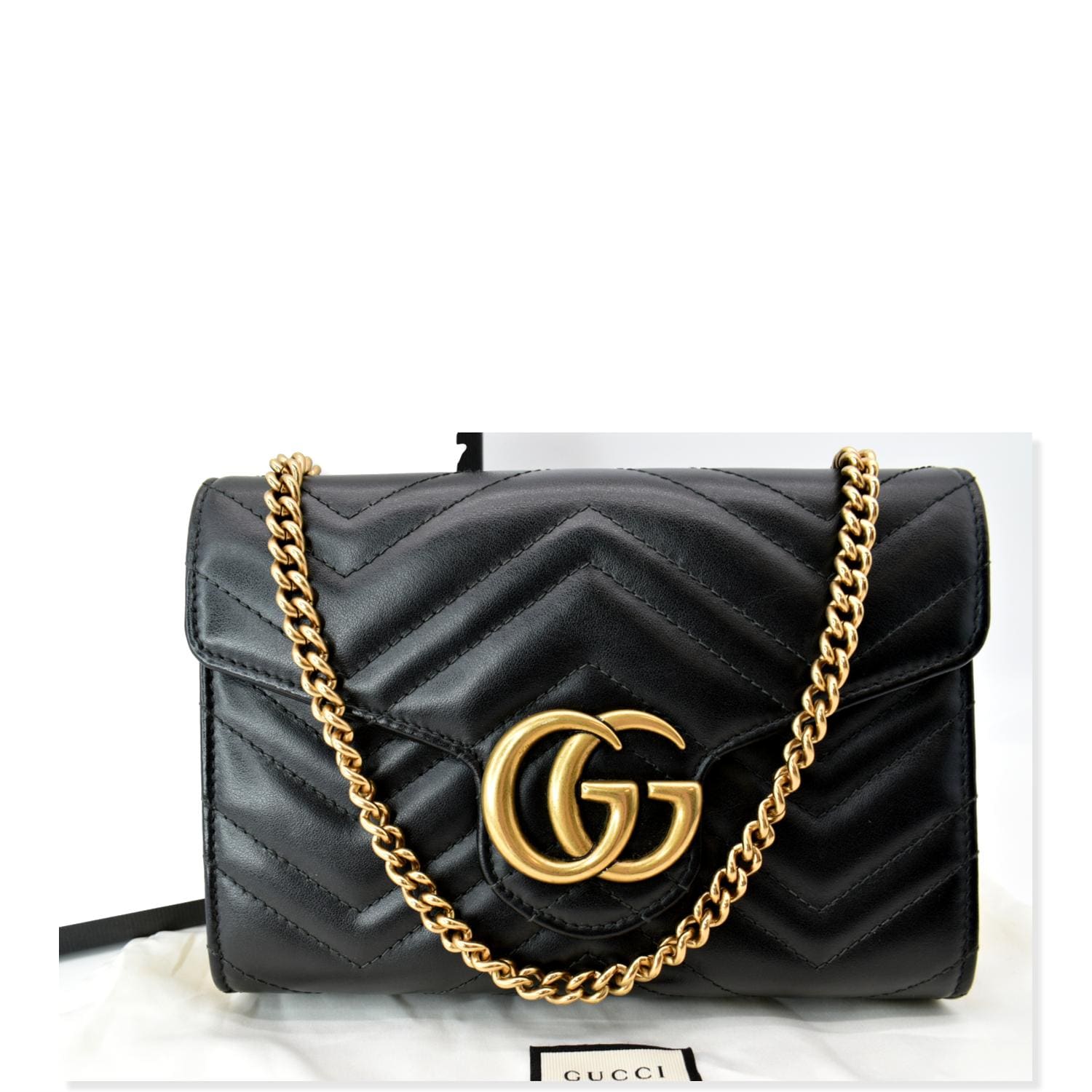 Gucci GG Marmont Matelassé Portfolio Clutch in Black