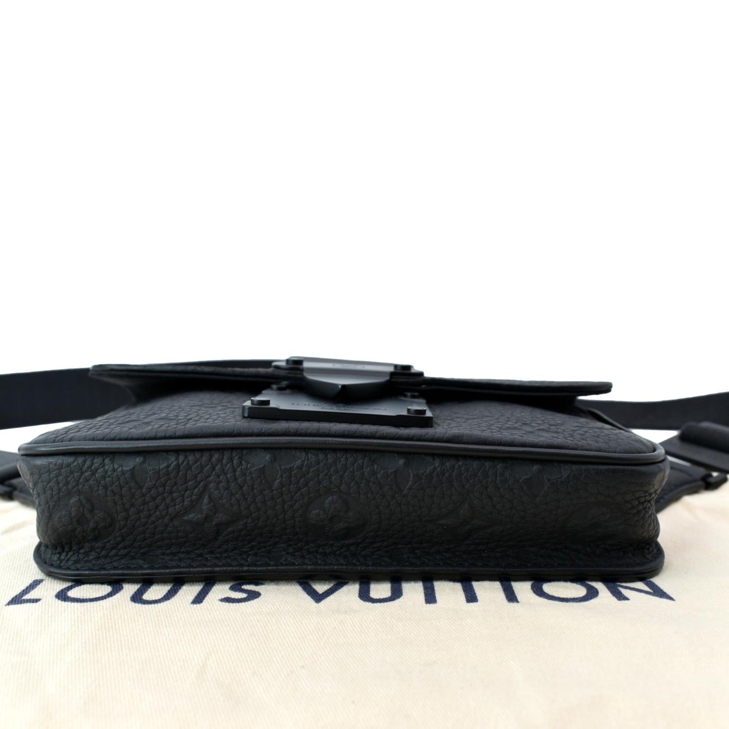 LOUIS VUITTON S-Lock Sling Monogram Leather Shoulder Bag Black