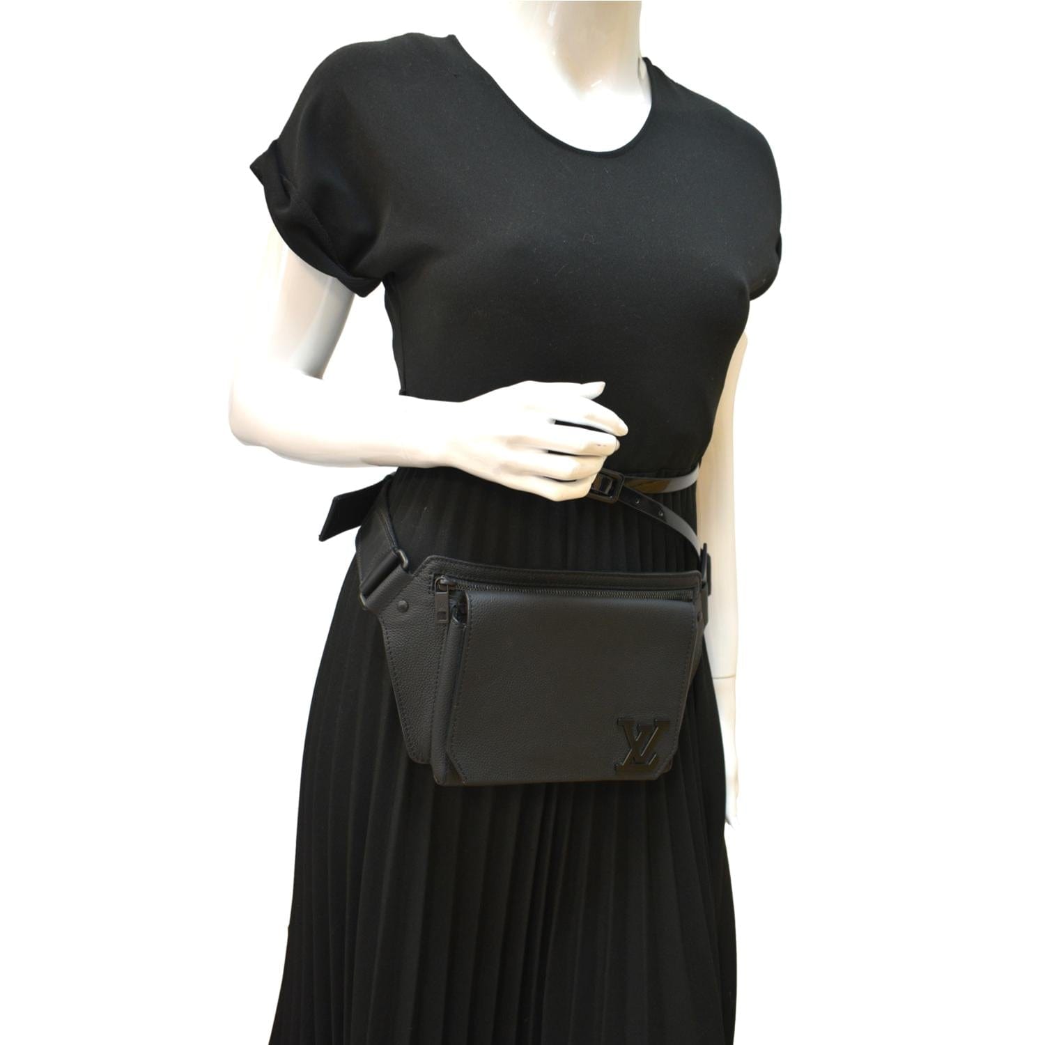 Louis Vuitton Monogram A4 Asymmetrical Sling Bag - Black Waist