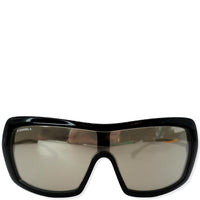 CHANEL Shield Acetate Sunglasses Metallic Lens