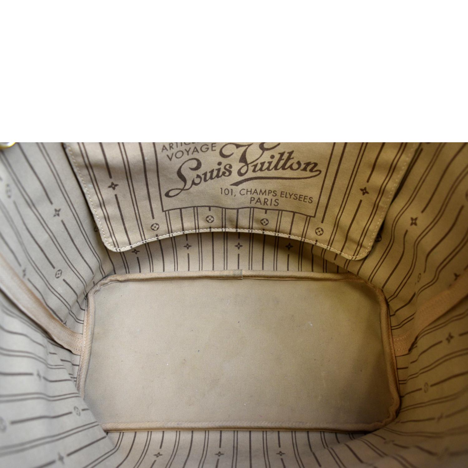 Neverfull cloth handbag Louis Vuitton Brown in Cloth - 22779916