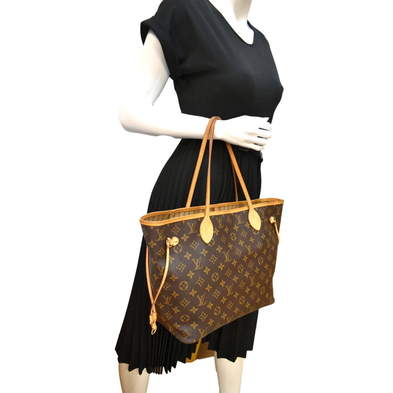 Neverfull cloth tote Louis Vuitton Brown in Cloth - 34395353