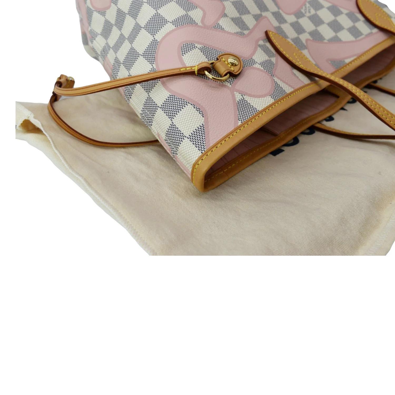 Louis Vuitton Damier Azur Neverfull MM with Pink Lining N41605