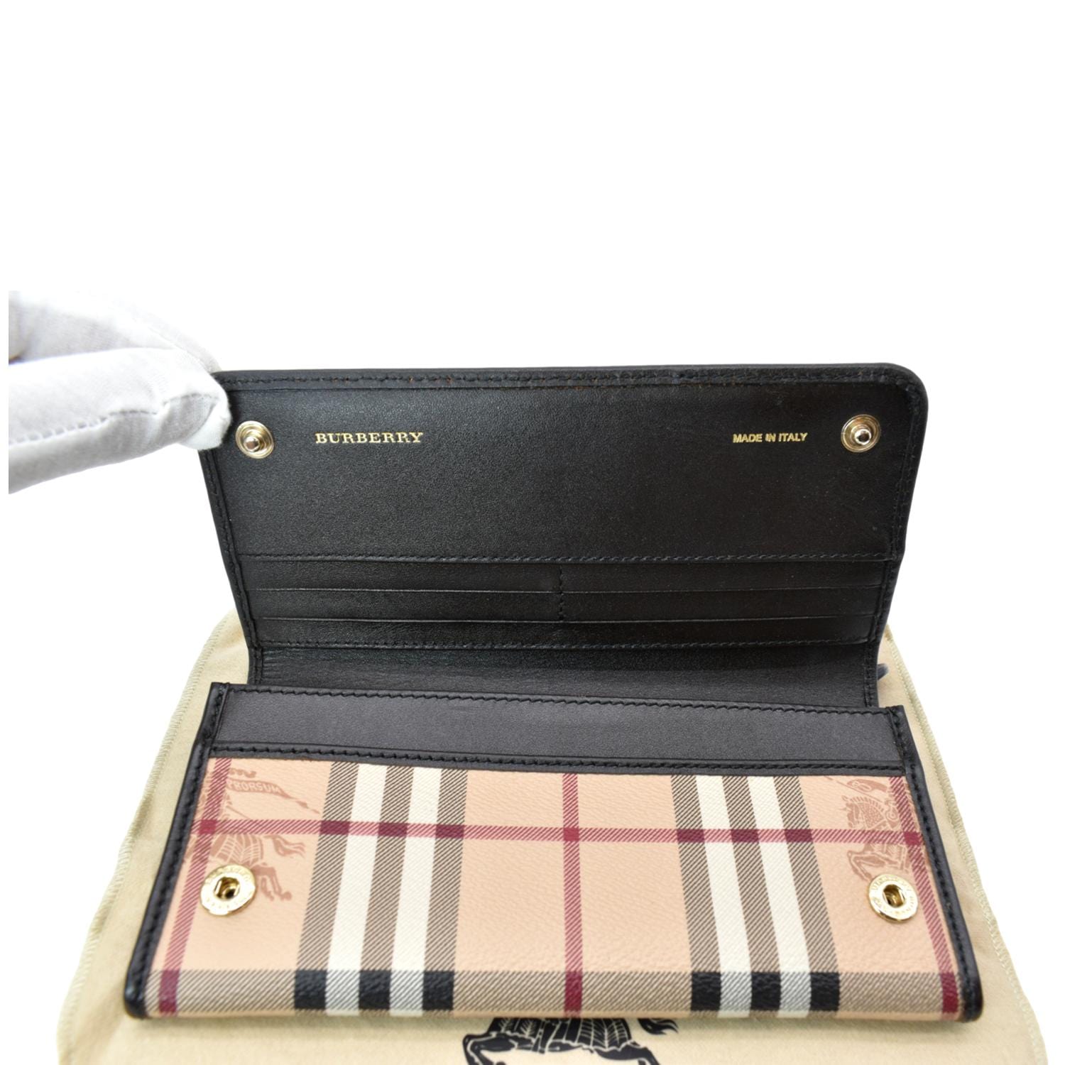Wallets & purses Burberry - Lila Vintage Check and black leather wallet -  8026114