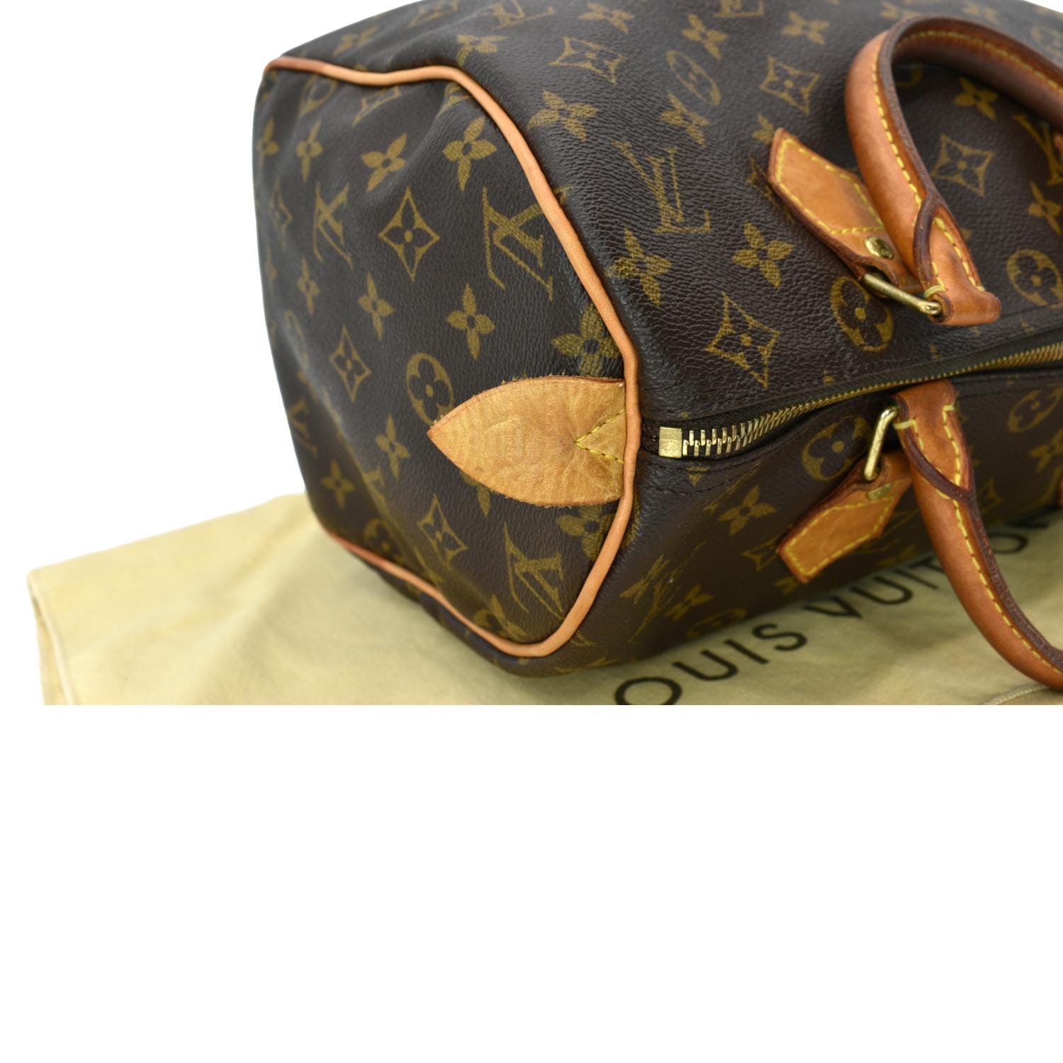 Louis Vuitton, Bags, Vintage Louis Vuitton Speedy 3 Monogram Logo Satchel  Bag Wfree Liner Brown Tan