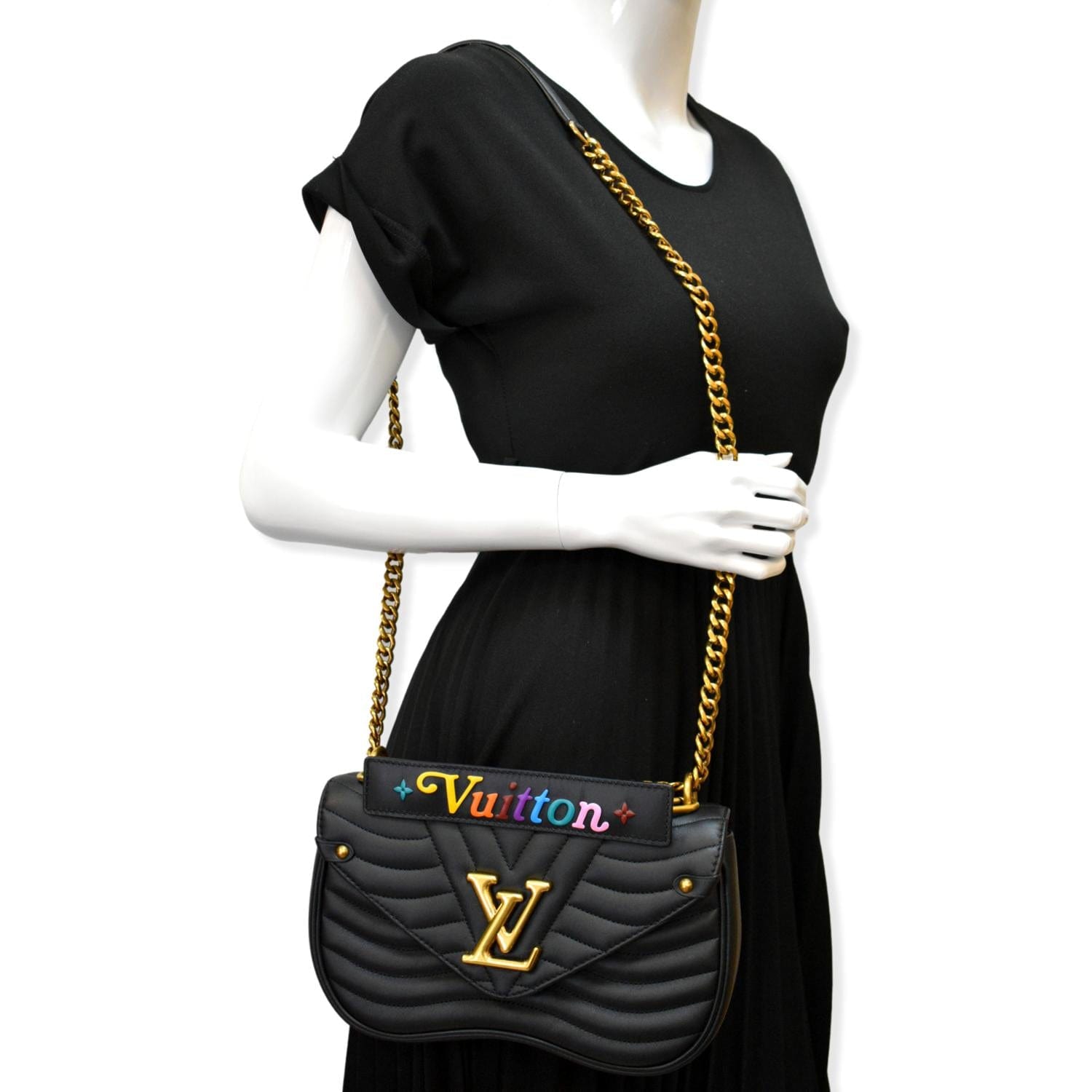 Louis Vuitton LV New Wave Chain Bag, Black, One Size