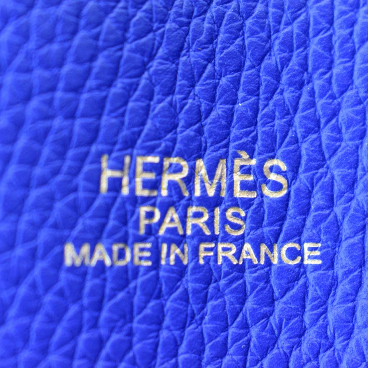 HERMES Double Sens 45cm Reversible Taurillon Clemence Tot Bag Black/Bl