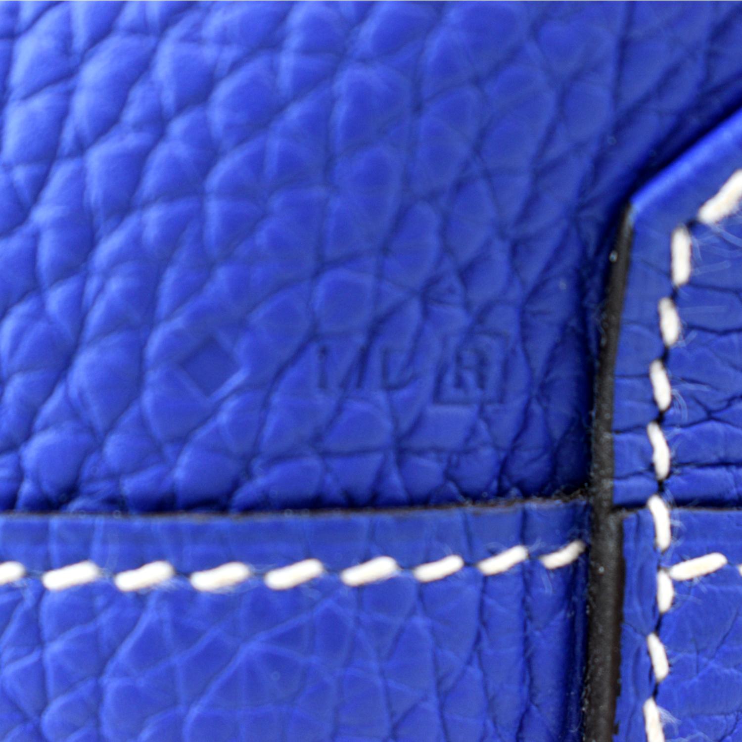Hermes 45cm Electric Blue/Graphite Clemence Leather Large Double Sens  Reversible Tote Bag - Yoogi's Closet
