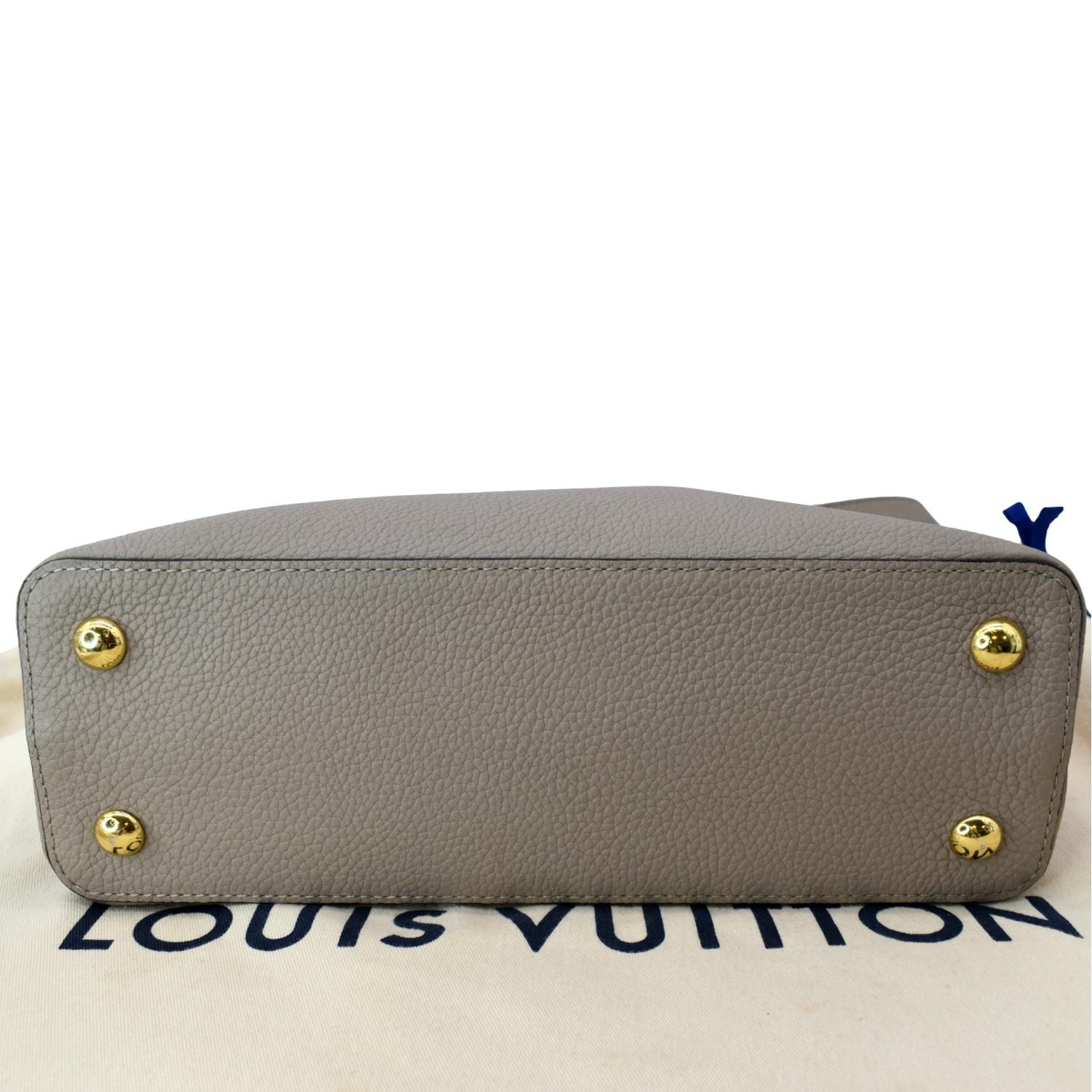 LOUIS VUITTON Capucines MM Taurillon Leather Satchel Bag Blue