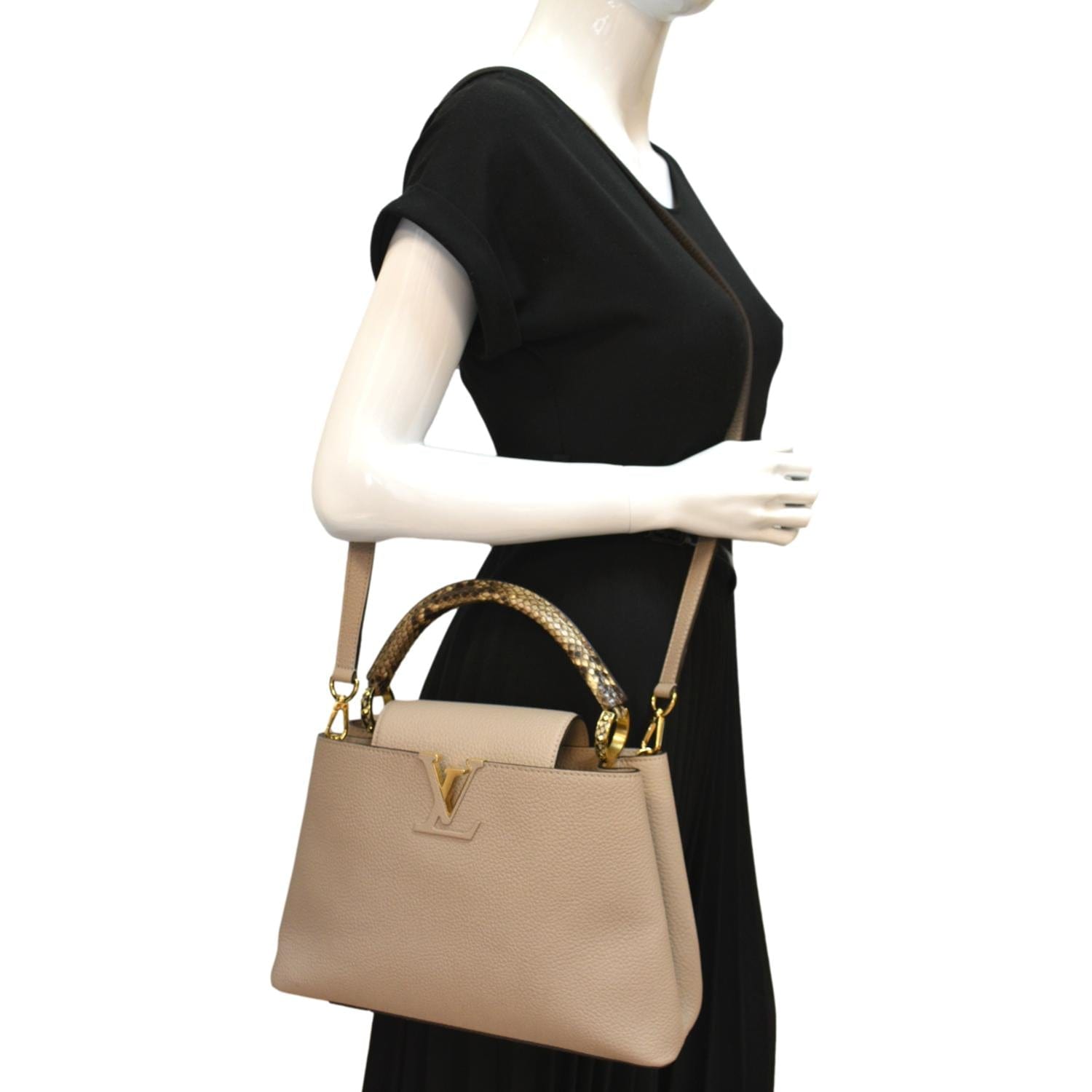 Louis Vuitton - Capucines Python Leather Mini Bag – Brown – Shop It