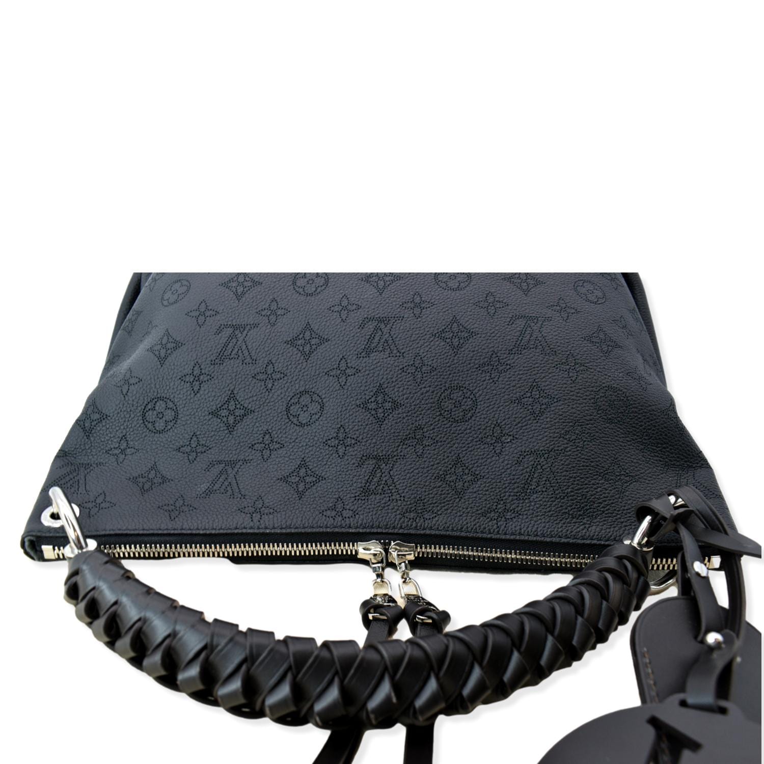 Louis Vuitton Black Taurillon Leather Mahina Hobo Bag.  Luxury, Lot  #18020