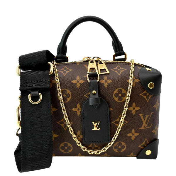 Louis+Vuitton+Petite+Malle+Souple+Black%2FGold+Strap+Shoulder+Bag+