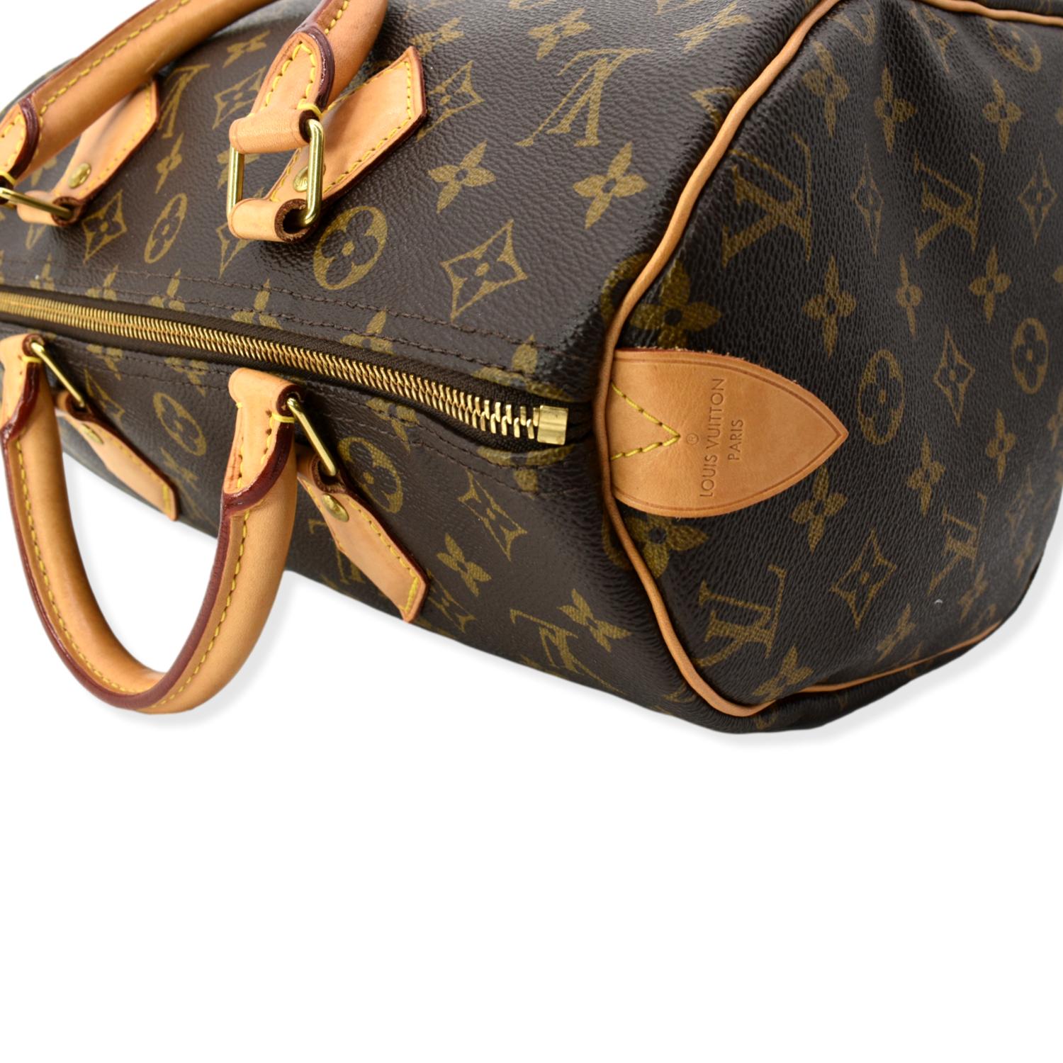 Louis Vuitton Speedy 30 Monogram Satchel Purse Brown Bag Handbag Large Tote  Zip