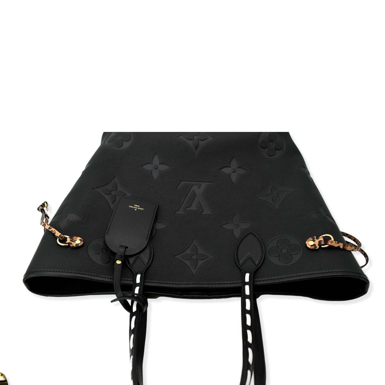 Louis Vuitton Black Monogram Wild at Heart Neverfull MM Tote with Pouch  818lv49