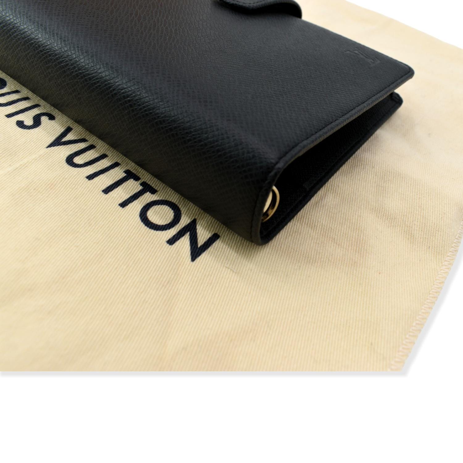 Louis Vuitton Black Taiga Leather Agenda PM Wallet