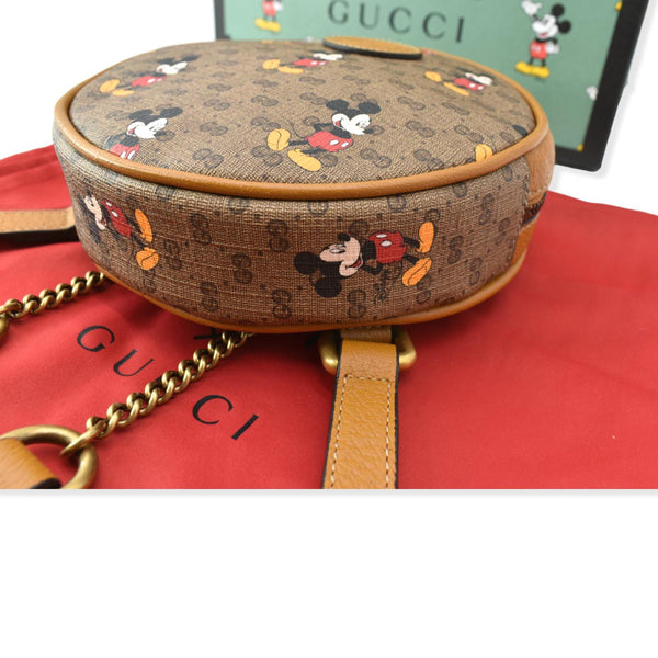 GUCCI GG Disney X Mickey Mouse Crossbody Leather Tan Brown Italy