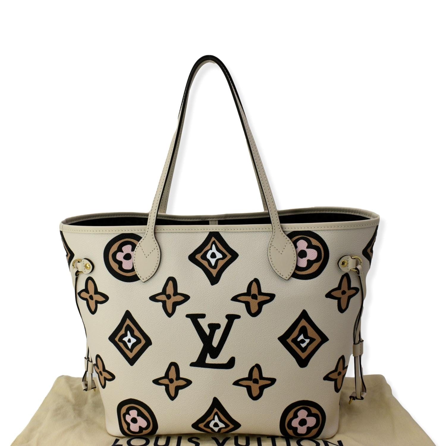 Louis Vuitton Neverfull MM Wild At Heart Black White Tote Handle Shoulder  Bag
