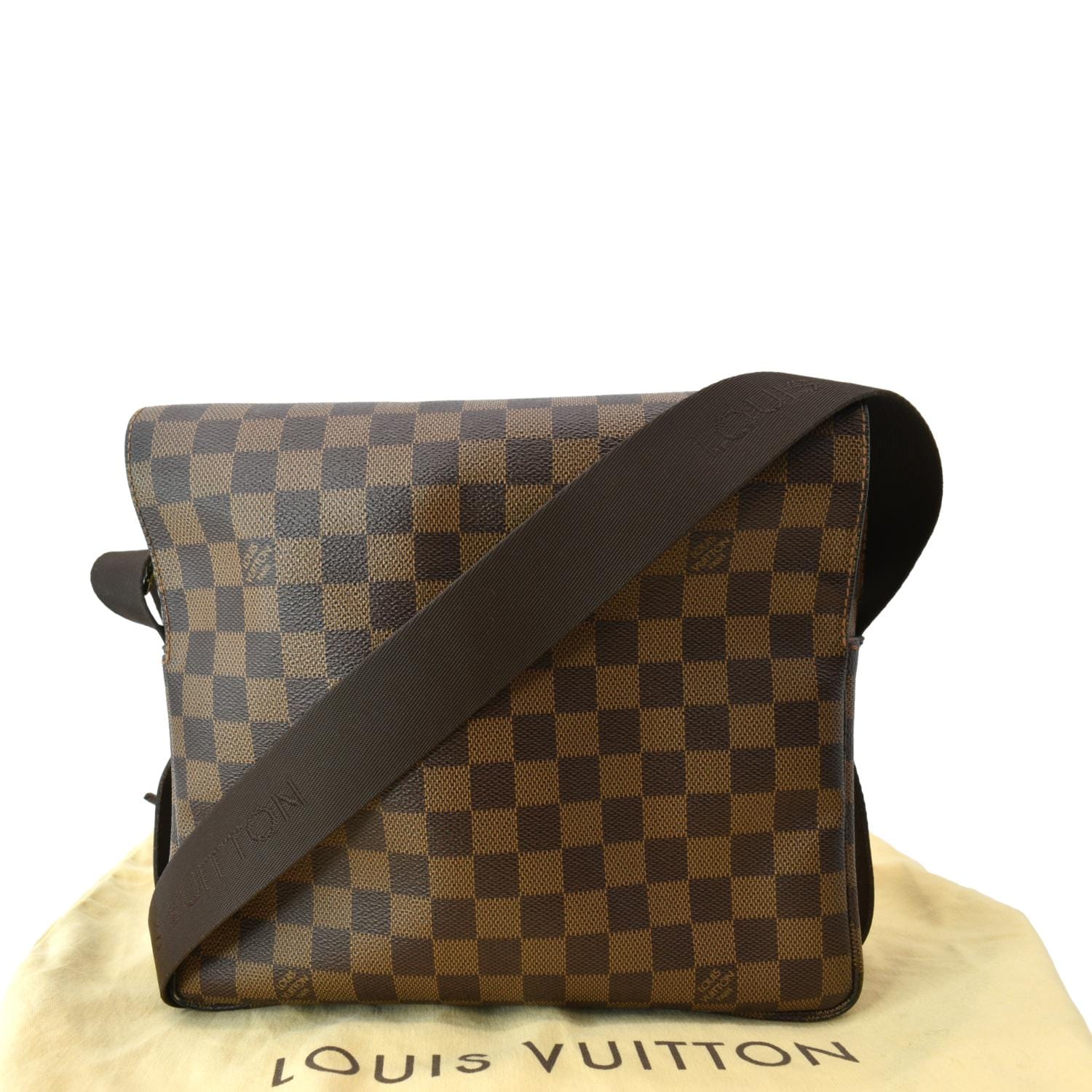 LOUIS VUITTON Damier Ebene Naviglio Shoulder Bag N45255 LV Auth