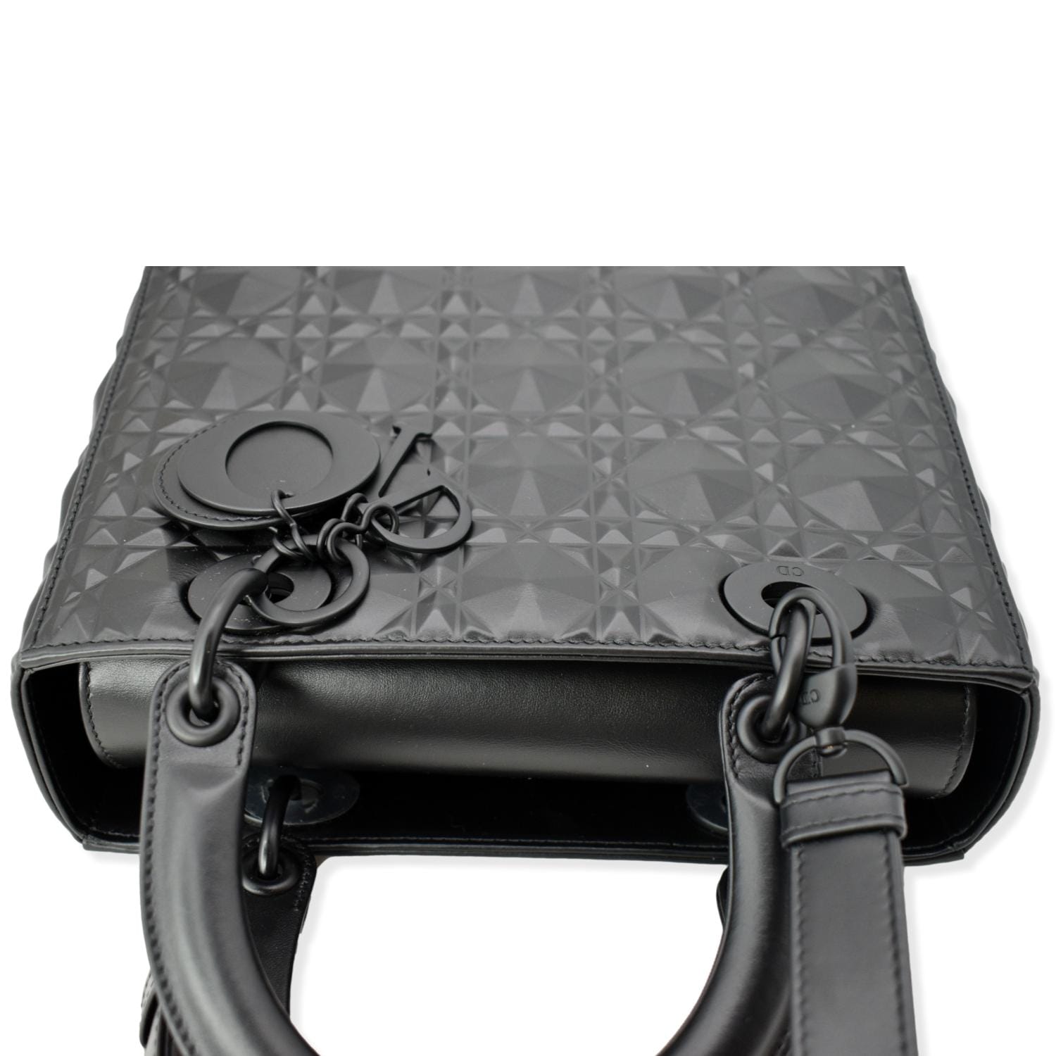 Christian Dior Medium Black Patent Leather Lady Dior Bag