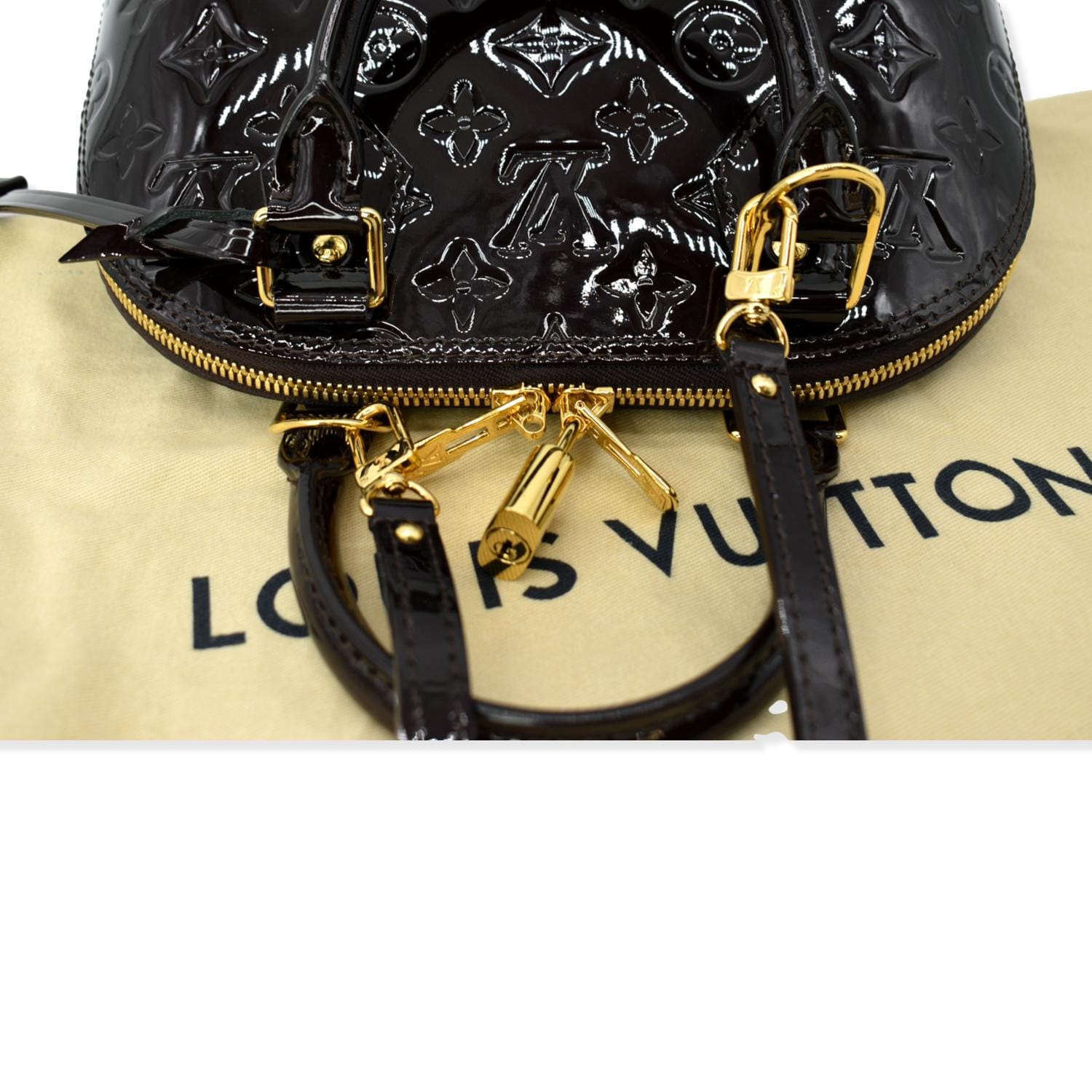 Louis Vuitton M91678 Alma Bb Monogram Vernis Leather Amarante