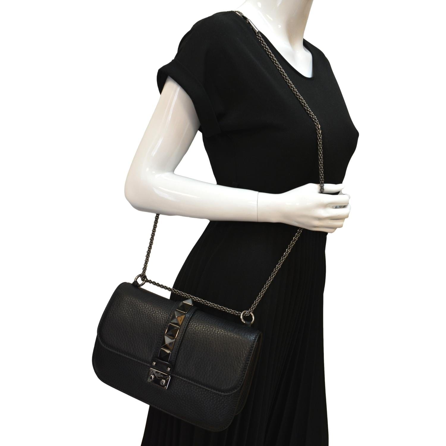 Valentino Small Rockstud Glam Lock Shoulder Bag