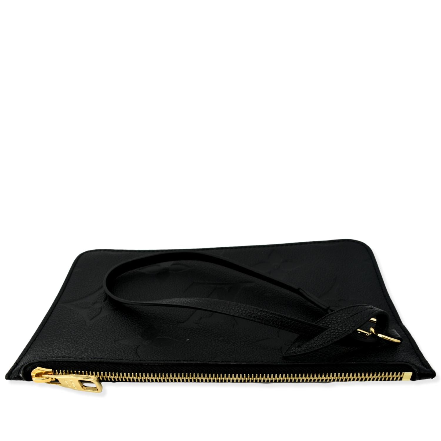 Louis Vuitton Neverfull pouch Black Leather ref.843279 - Joli Closet