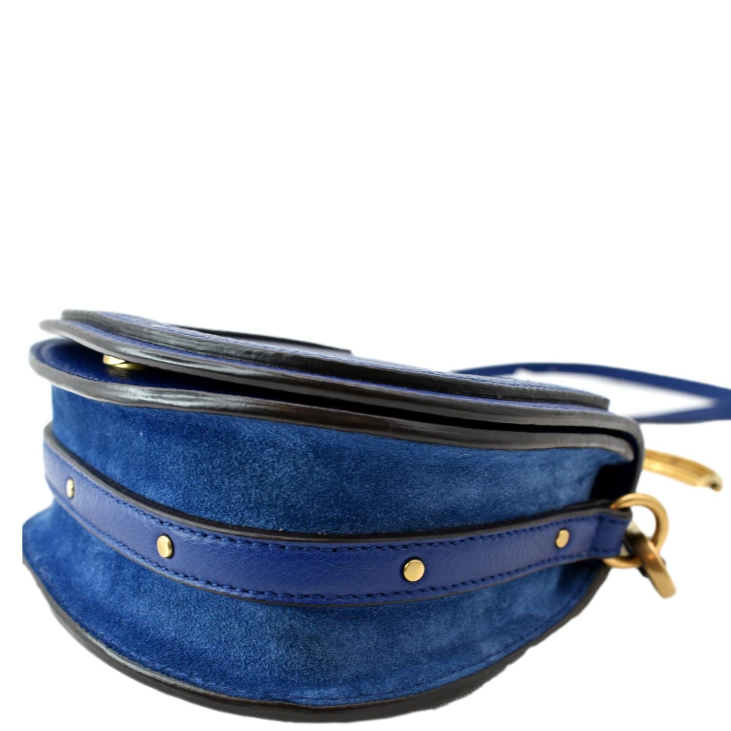 Nile medium leather and suede cross-body bag