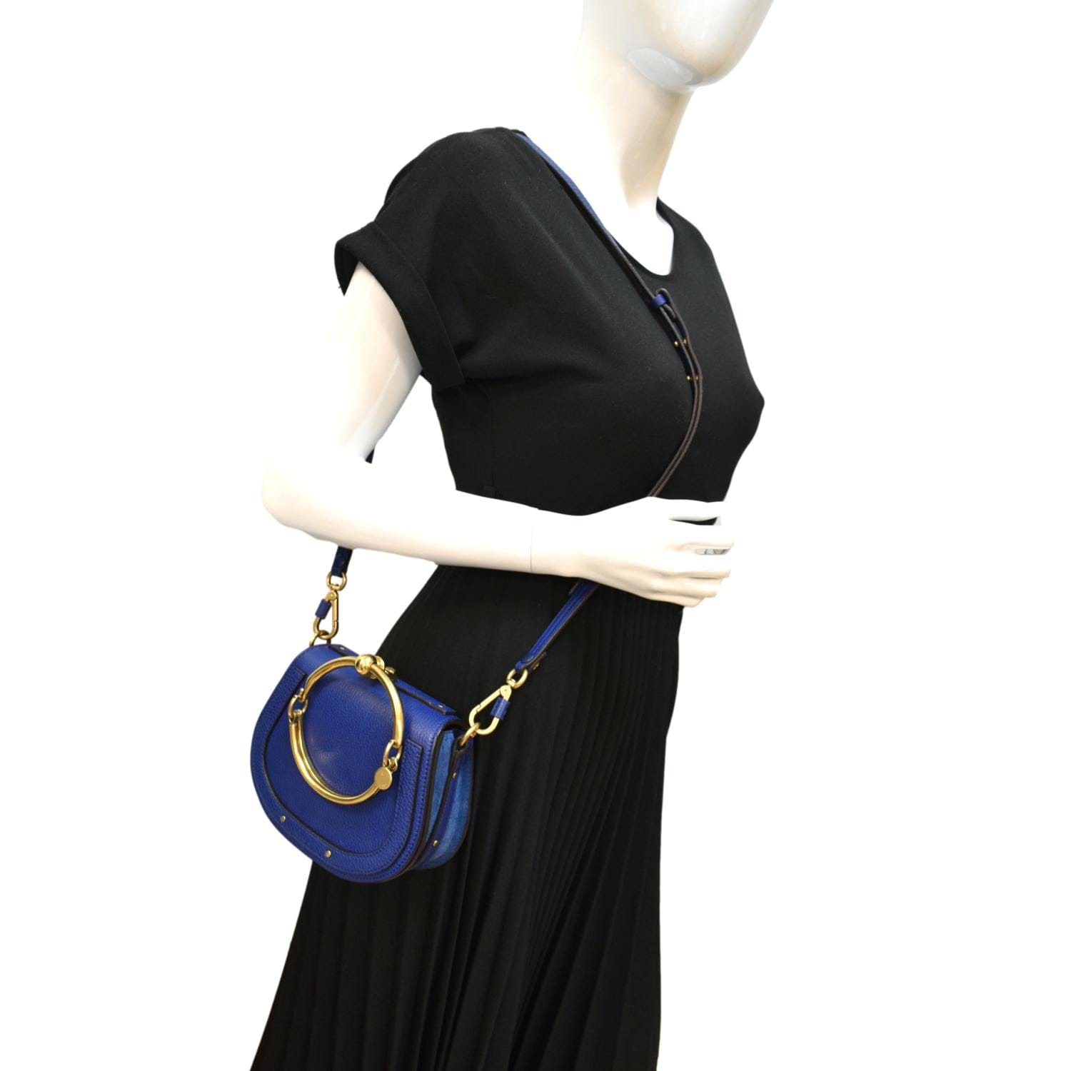 Chloé // Navy Blue Studded Nile Bracelet Bag – VSP Consignment