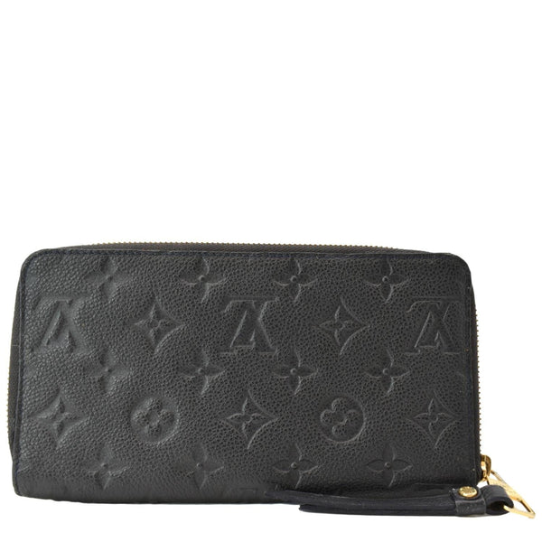 LOUIS VUITTON Monogram Empreinte Leather Zippy Wallet Black