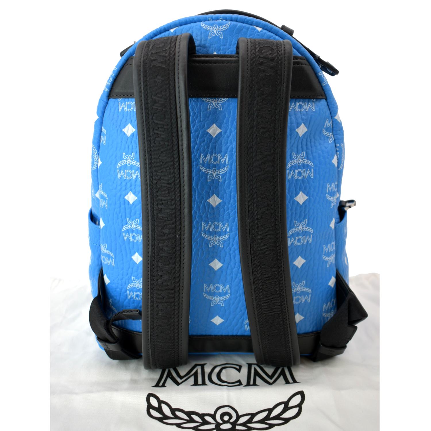 MCM Brand Stark Visetos Backpack Blue Bell 11 Brand New Authentic