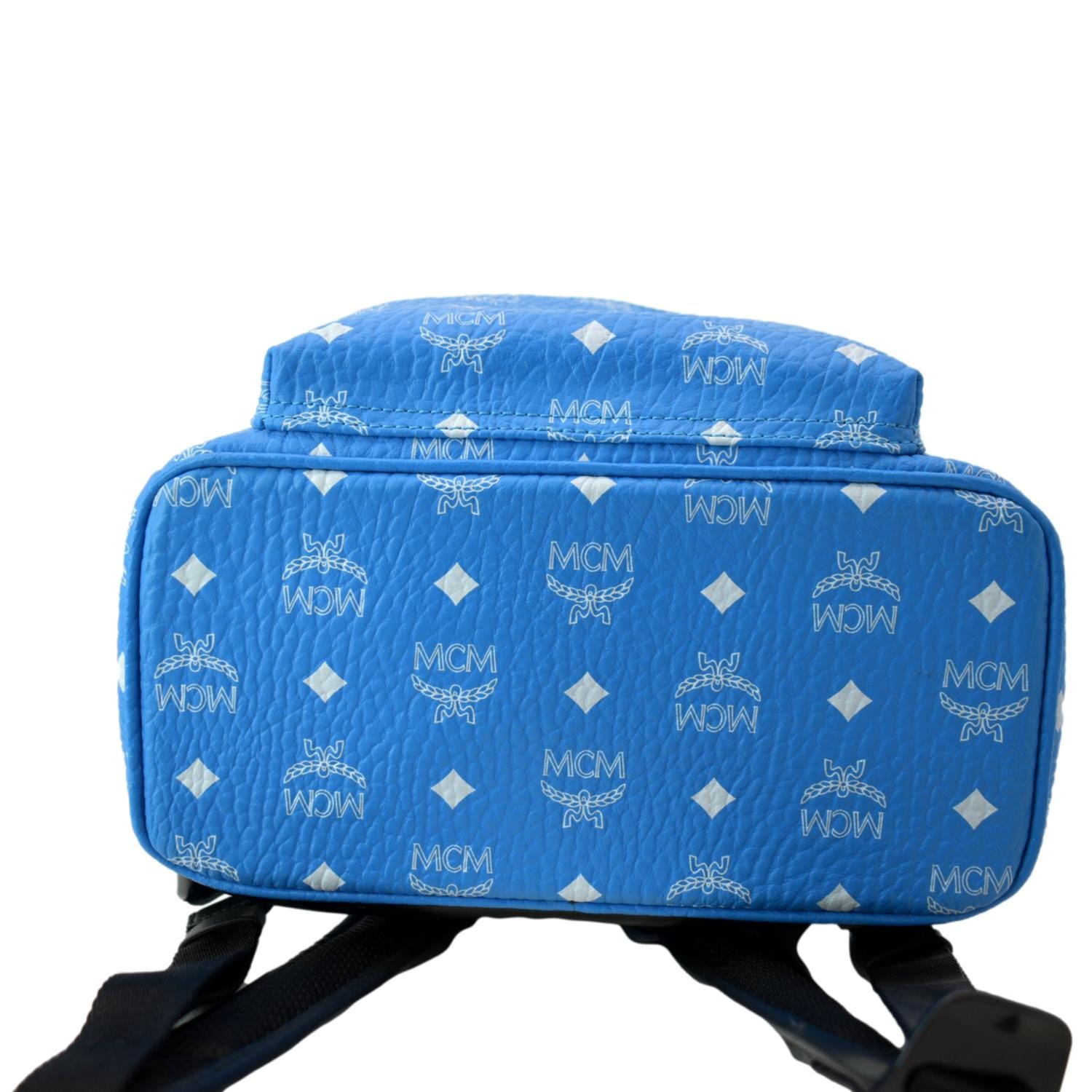 MCM Blue Visetos Reflective Nylon and Canvas Resnick Backpack Bag Cloth  ref.890649 - Joli Closet