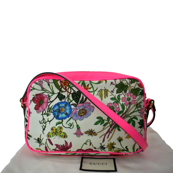 GUCCI Flora Canvas Tote Shoulder Bag Pink 550147