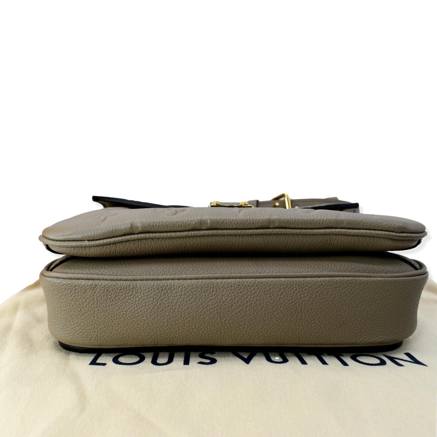 LOUIS VUITTON Metis Pochette Empreinte Leather Crossbody Bag Taupe