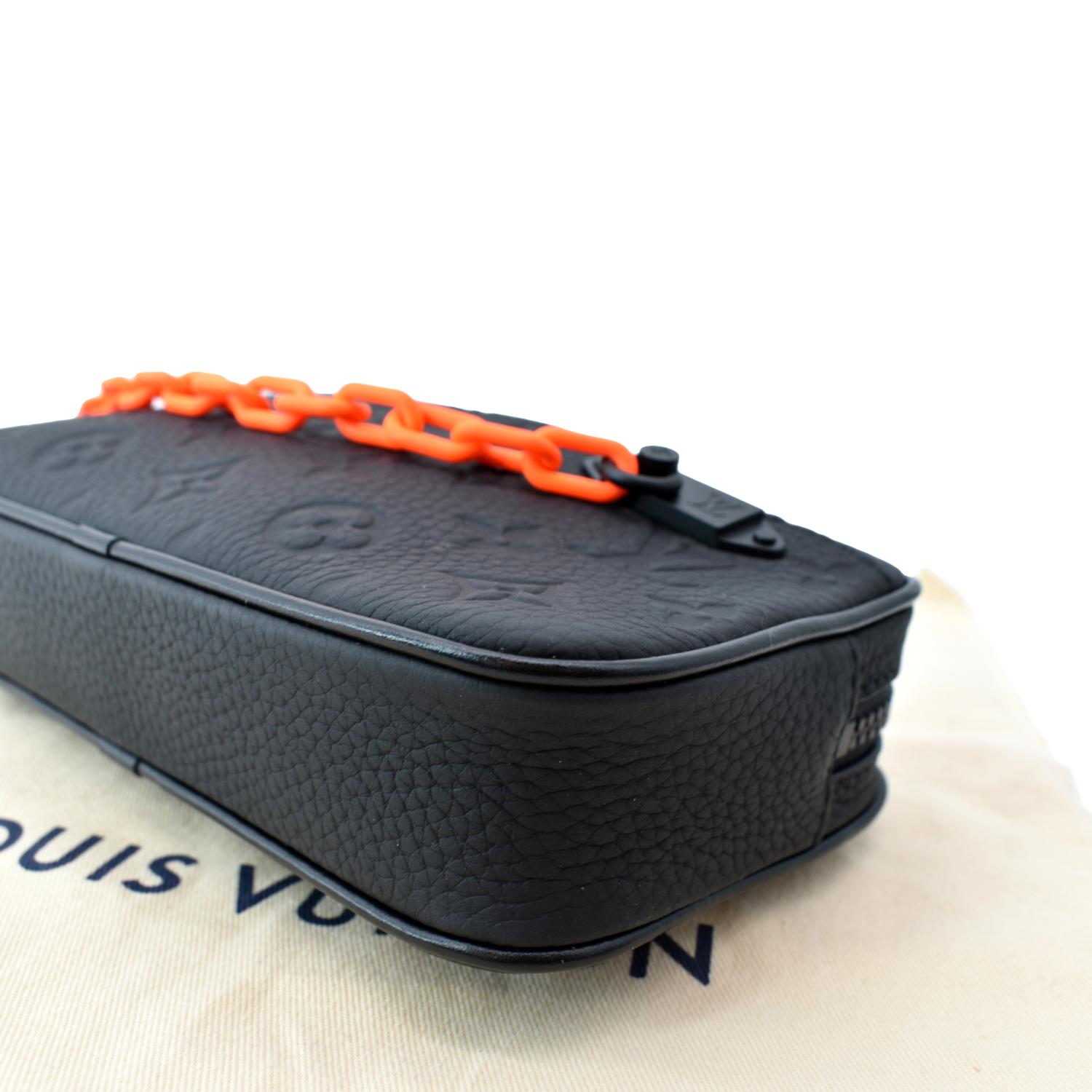 Louis Vuitton Pochette Volga Monogram Empreinte Orange Black for Men