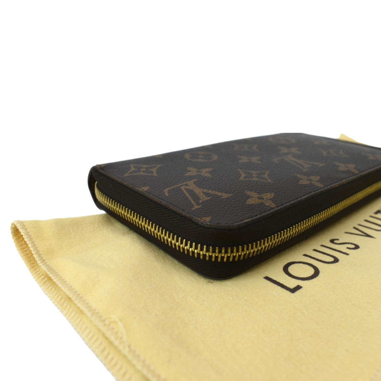 👜Vtg. Monogram LV Canvas Coated Brown Double Zipper Long Wallet Reworked
