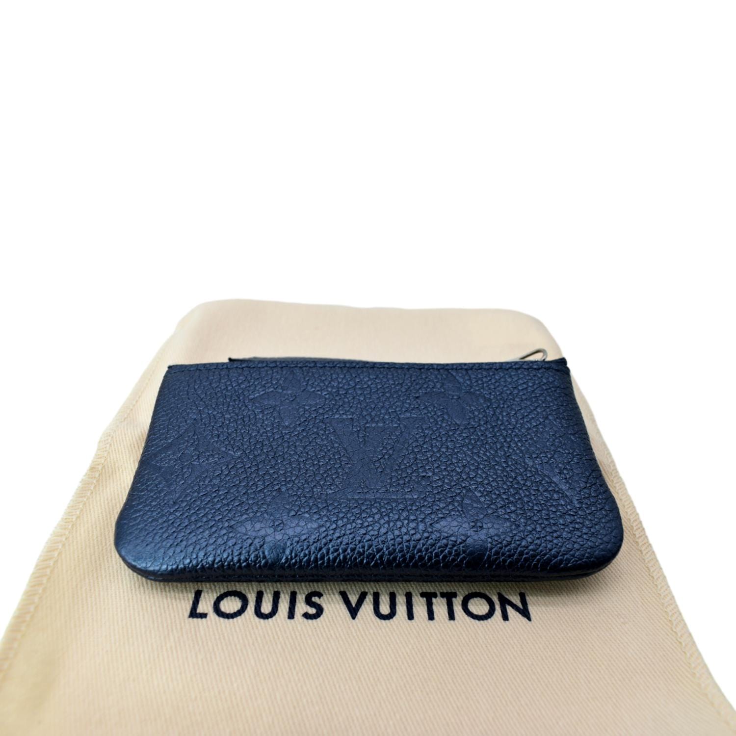 LOUIS VUITTON BLUE MONOGRAM EMPREINTE KEY POUCH / CARD HOLDER - Still in  fashion