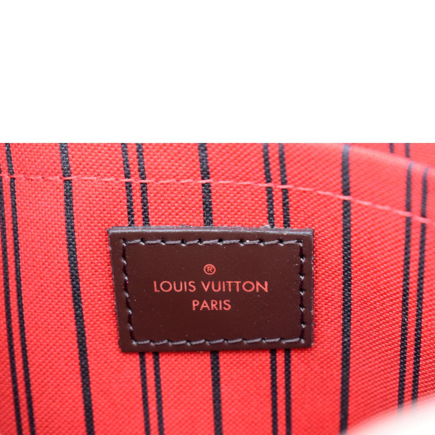 Louis Vuitton - LV - Damier Ebene Pouch Medium Wristlet Clutch Red Int -  BougieHabit