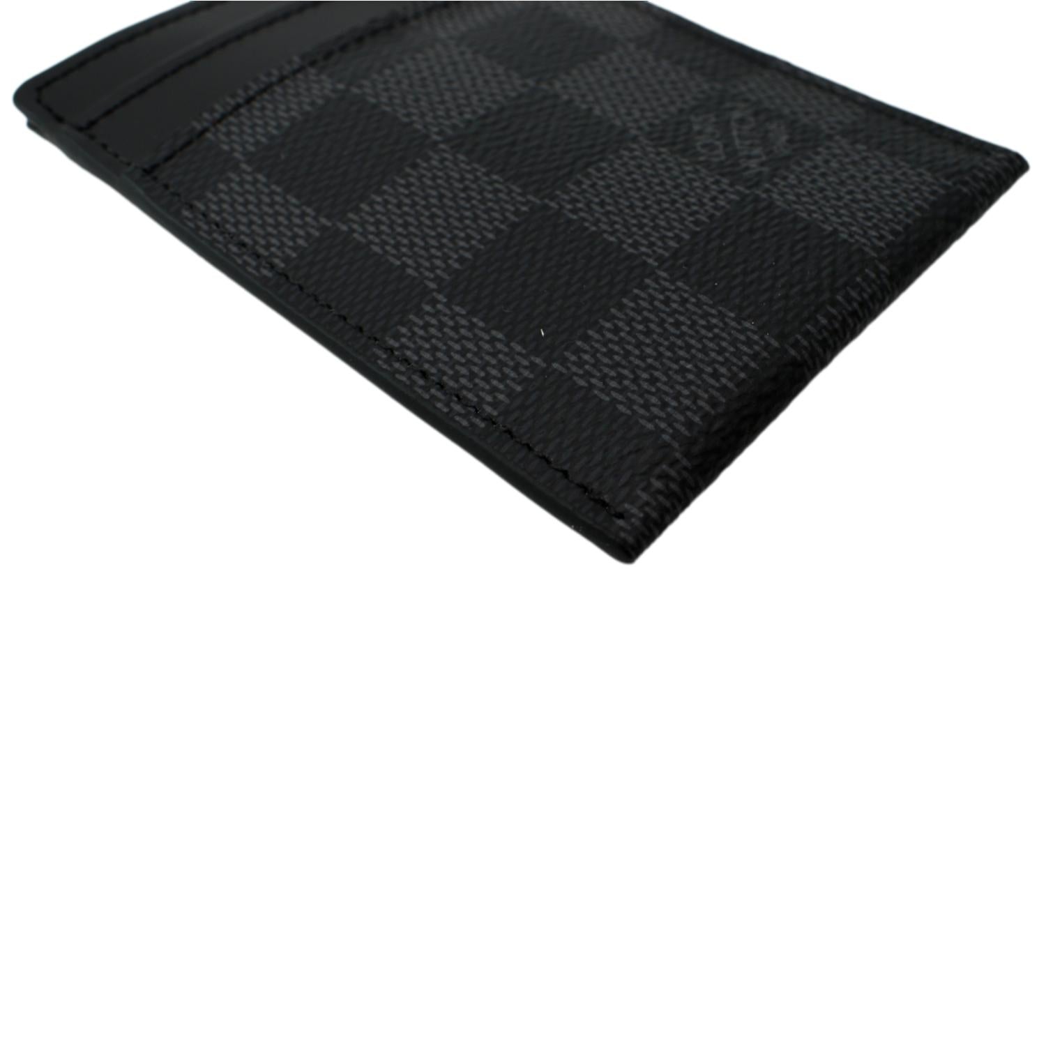 Louis Vuitton 2020 Damier Graphite Pattern Card Holder - Black