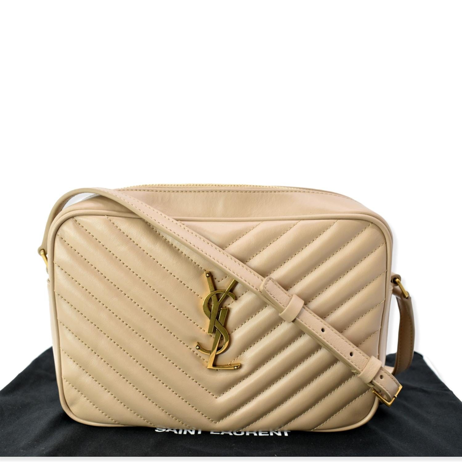 SAINT LAURENT Lou leather camera bag DARK BEIGE – Top Quality Yves Saint  Laurent Bags Shop