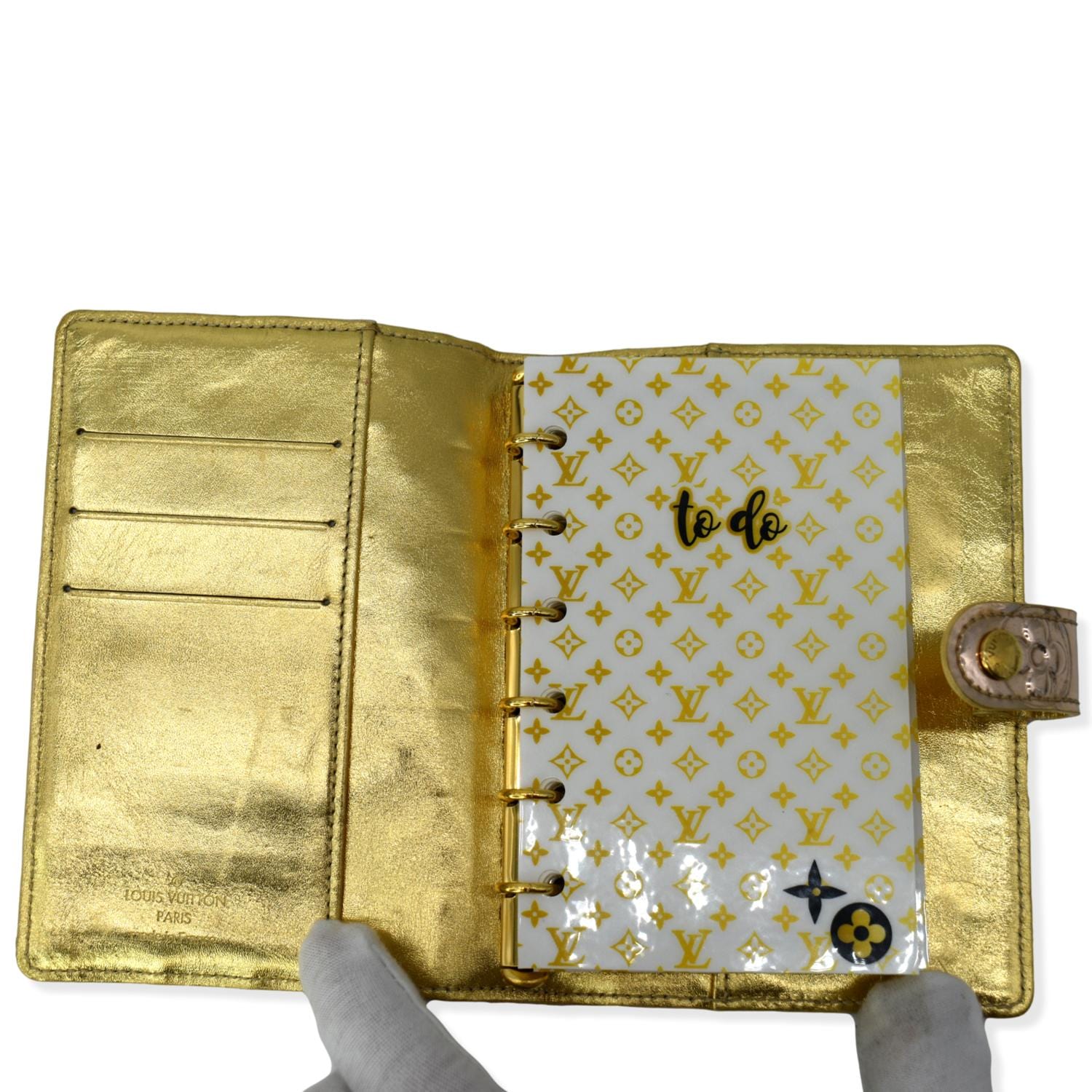 LOUIS VUITTON Monogram Miroir Agenda PM Day Planner Cover Gold R20962 LV  30087a Golden Enamel ref.600703 - Joli Closet